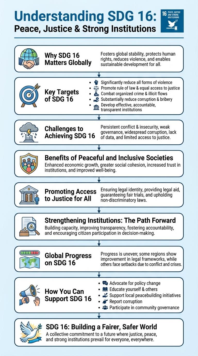 Infographic: Understanding Sustainable Development Goal 16 - Peace, Justice, and Strong Institutions