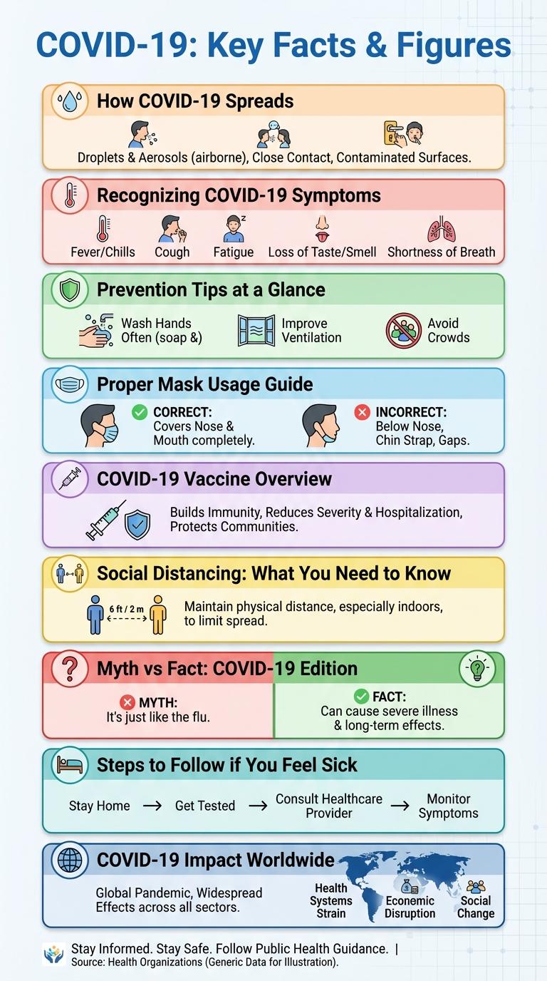 Infographic Images Depicting COVID-19 Information