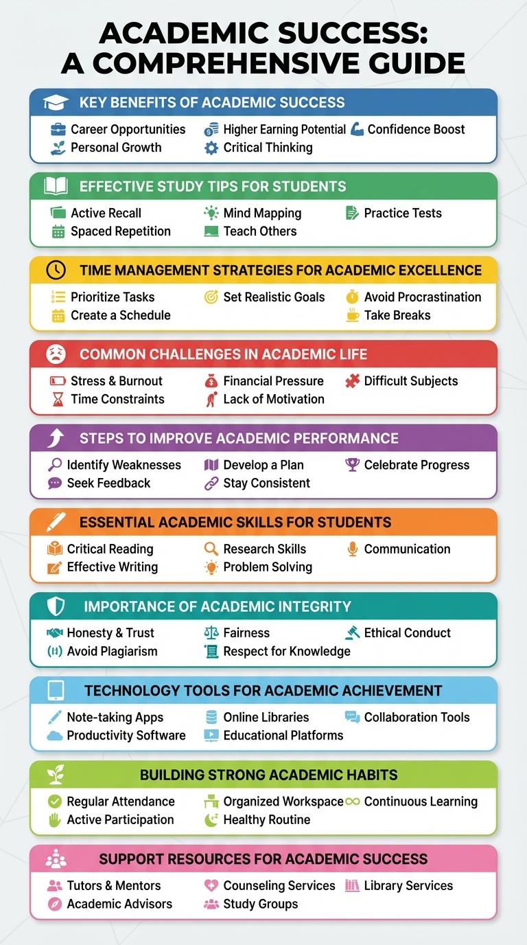 Infographic About Academic Success: Key Strategies and Tips