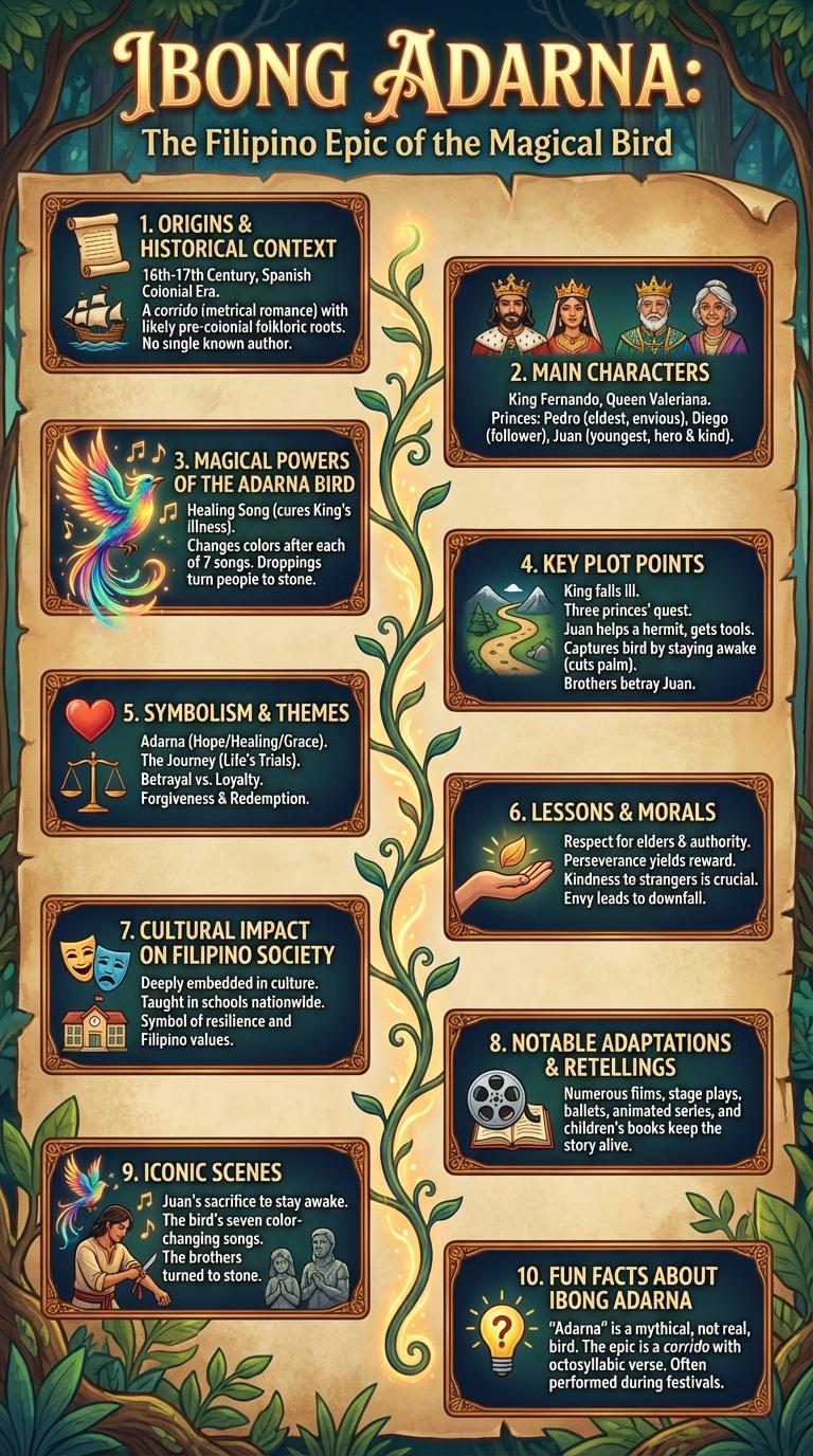 Infographic on Ibong Adarna: Key Facts and Highlights