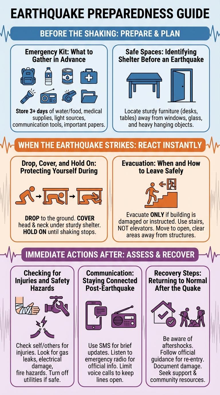 Earthquake Safety Infographic: What to Do Before, During, and After an Earthquake
