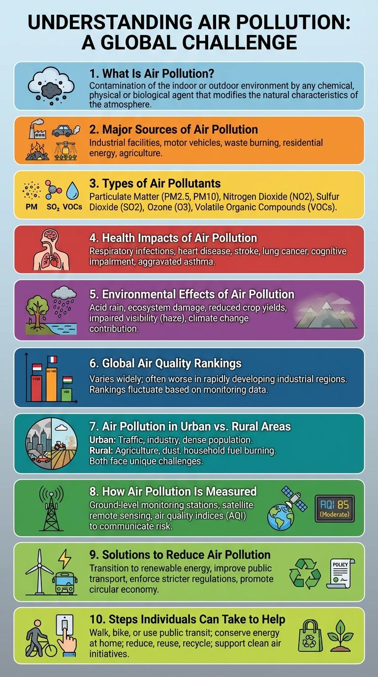 Infographic on Air Pollution: Causes, Effects, and Solutions