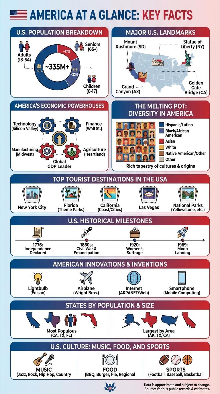 Infographic About America: Key Facts and Statistics