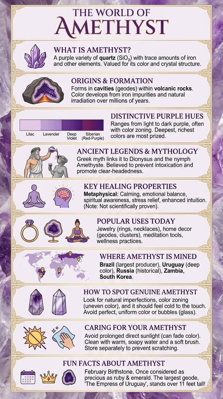 Amethyst Infographic: Key Facts and Benefits of the Purple Gemstone