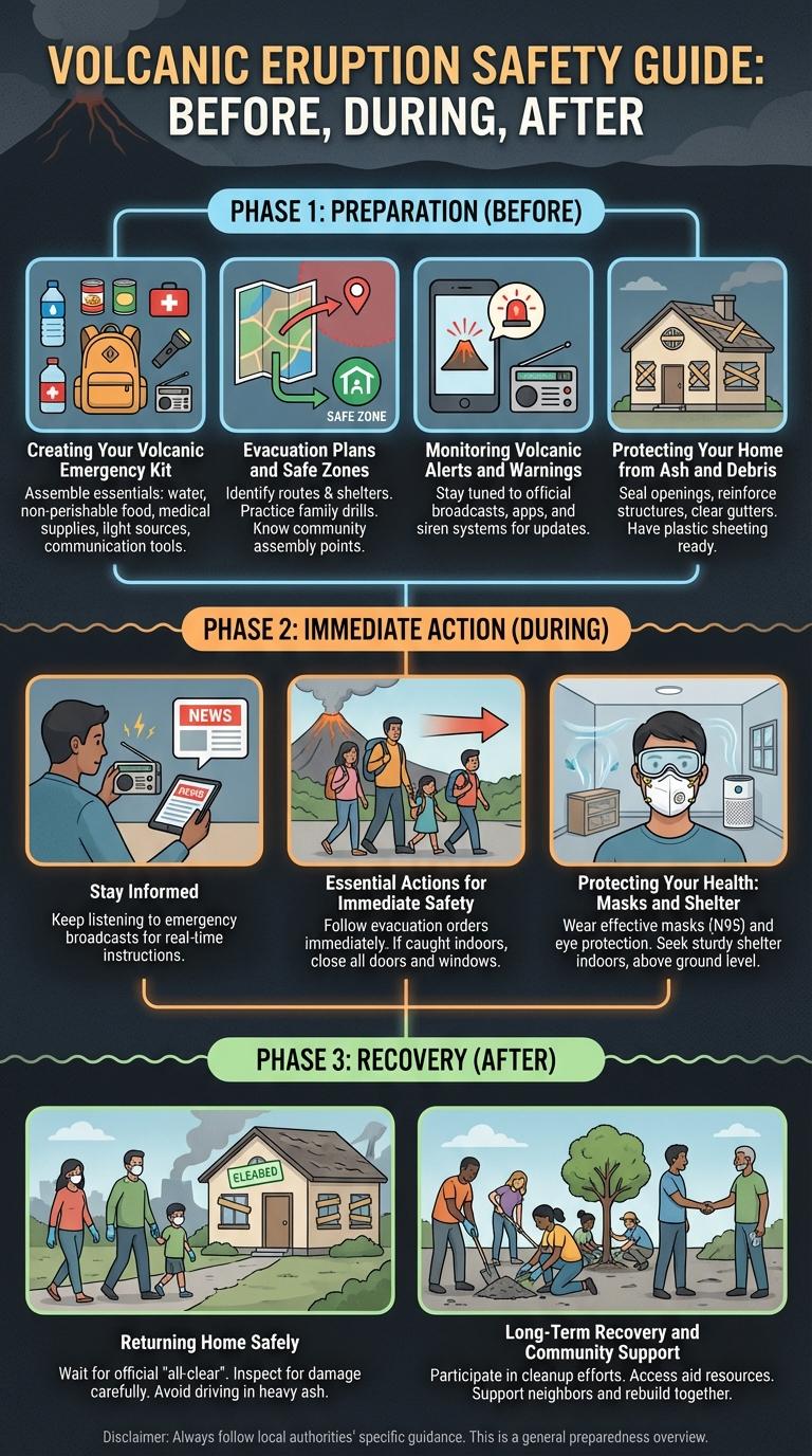 Infographic: What to Do Before, During, and After a Volcanic Eruption