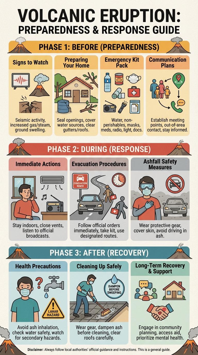 Infographic: What to Do Before, During, and After a Volcanic Eruption