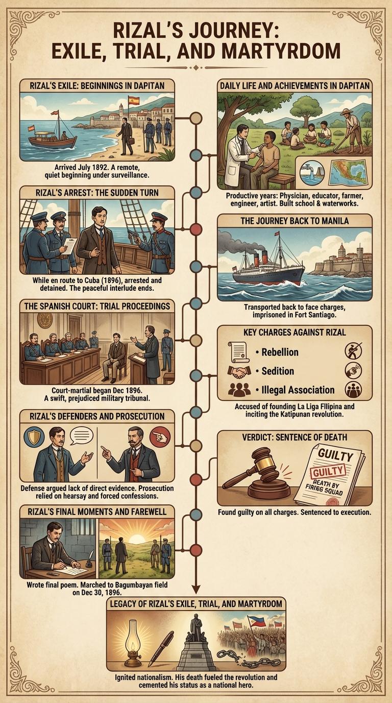 Infographic: Rizal's Exile, Trial, and Death