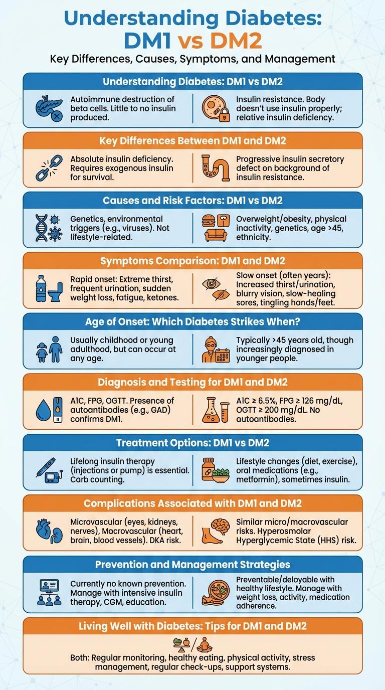 Infographic Comparing DM1 and DM2: Key Differences and Similarities