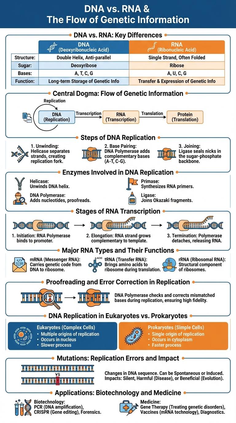 Infographic: DNA and RNA Replication Processes Explained