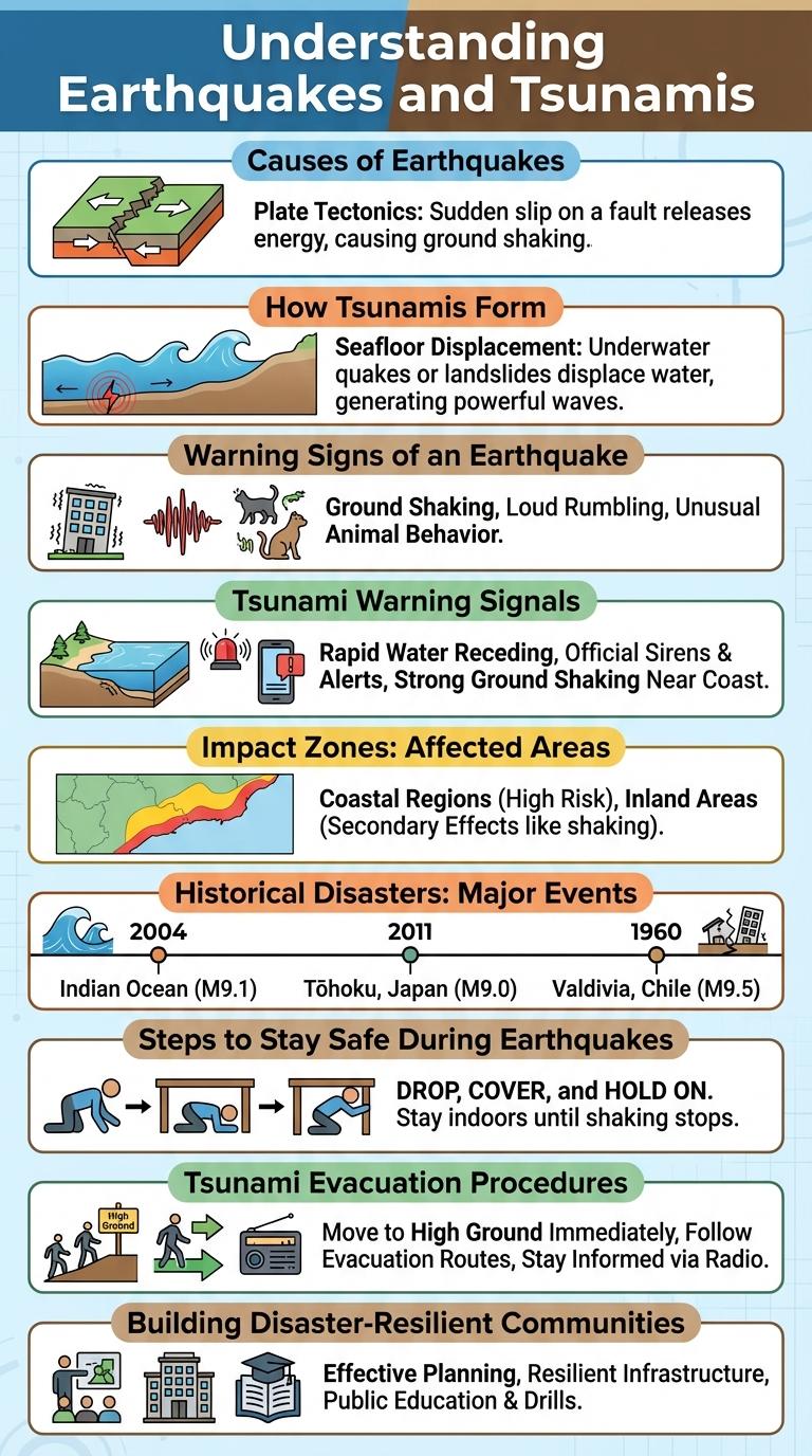 Infographic Explaining Tsunamis and Earthquakes