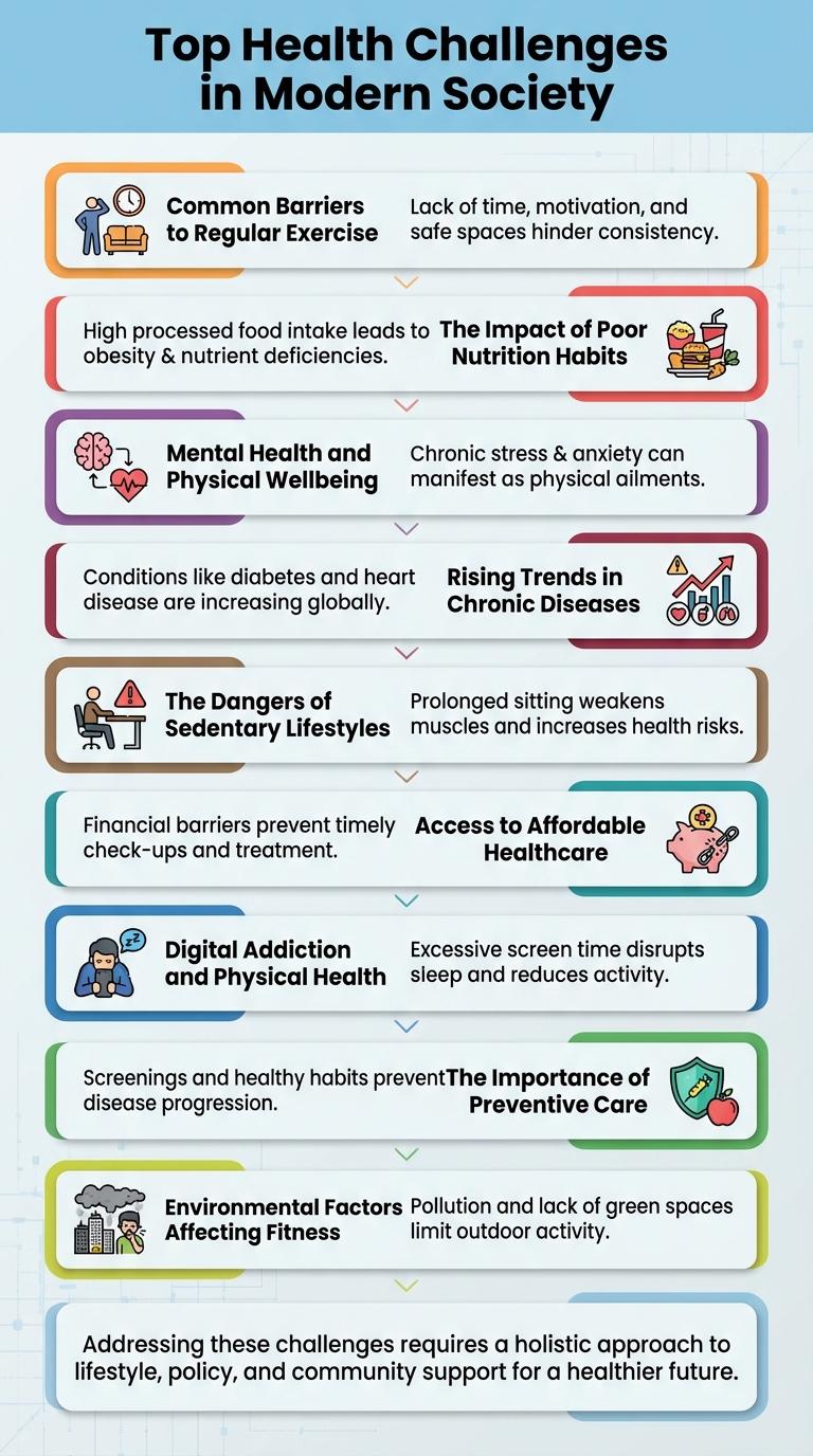 Infographic Highlighting Key Issues in Health and Fitness