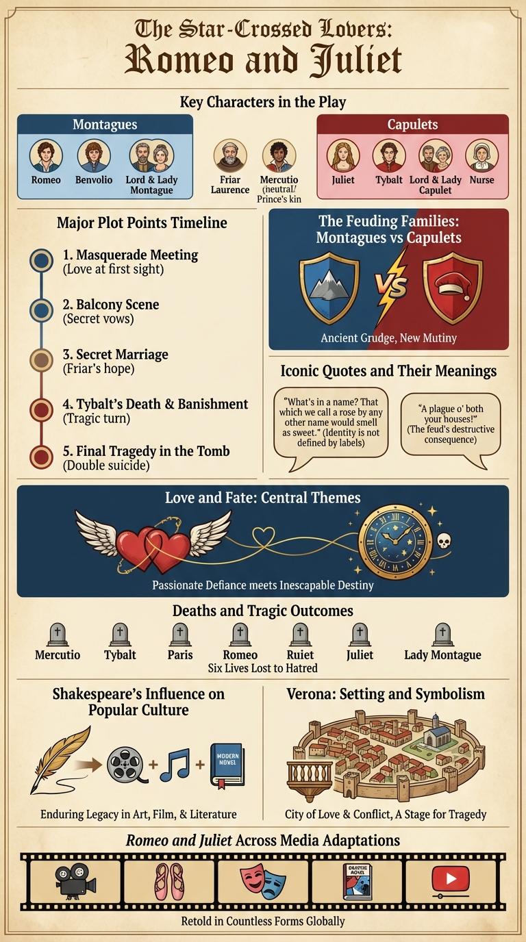 Infographic: Key Themes and Highlights of Romeo and Juliet