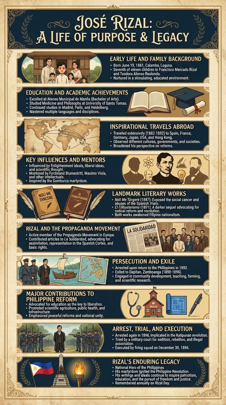 Infographic on the Life and Works of Jose Rizal