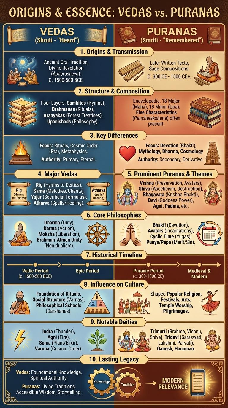 Infographic: Understanding the Vedas and Puranas
