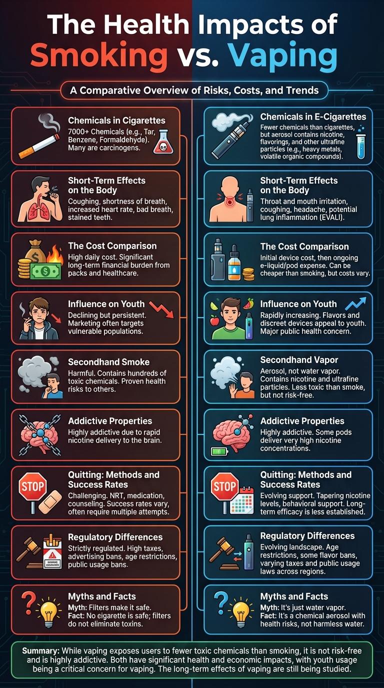 Infographic: Comparing the Effects of Smoking and Vaping
