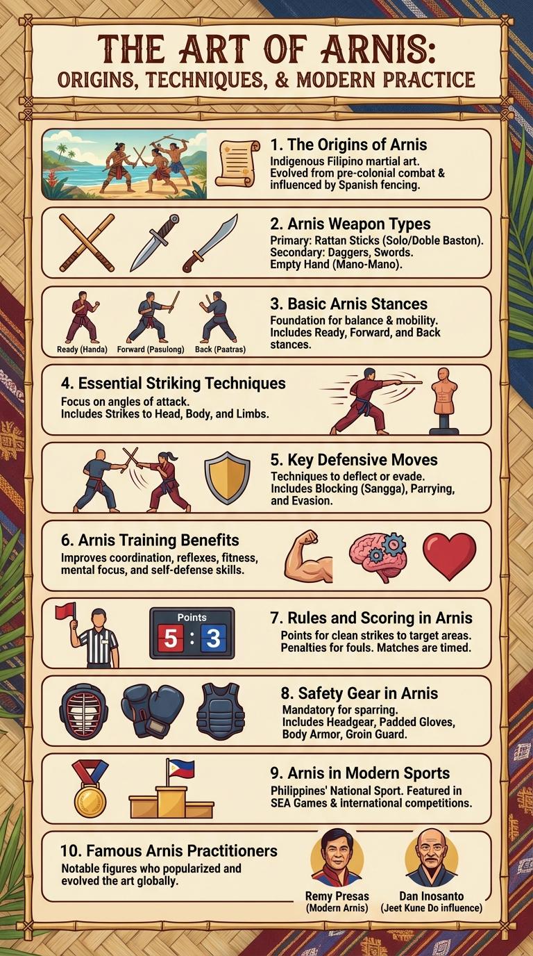 Informative Infographic on Arnis: History, Techniques, and Benefits