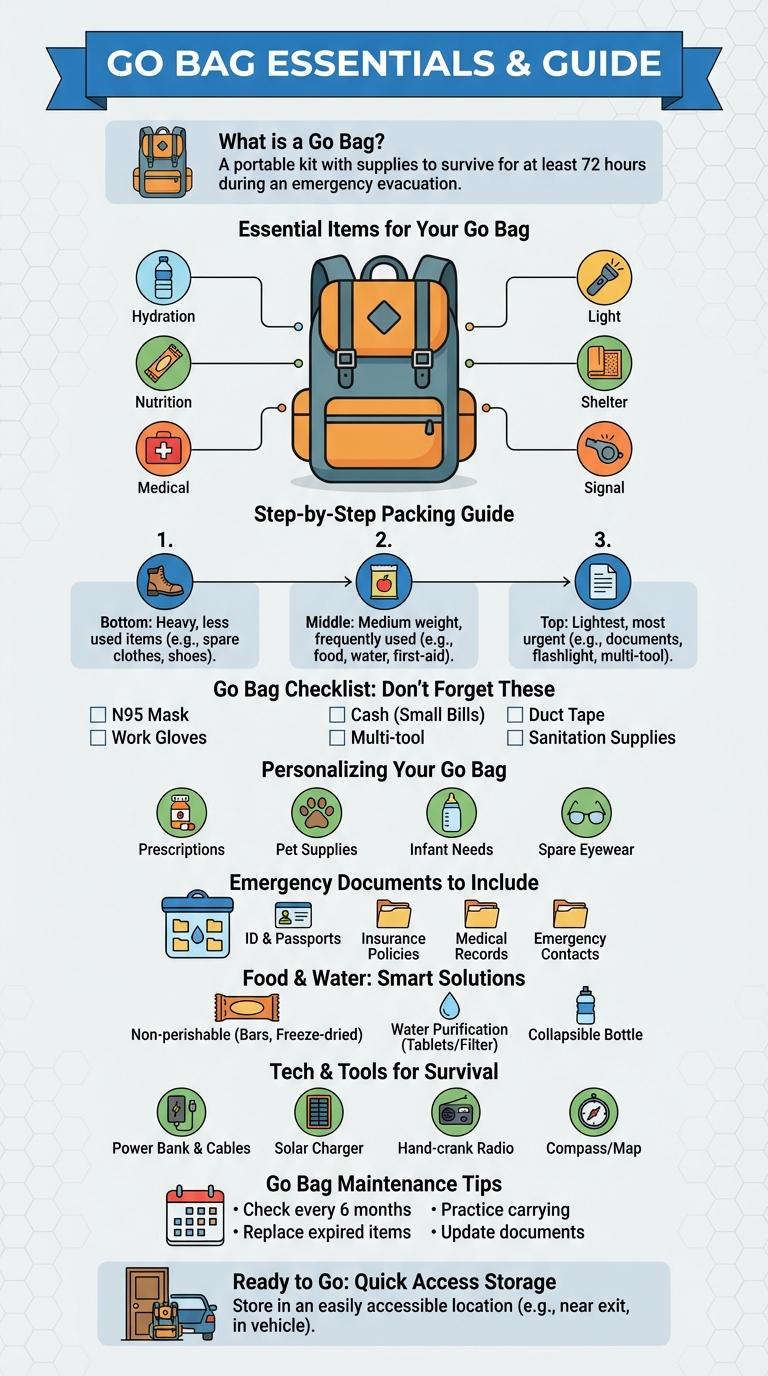 Essential Items for Your Emergency Go Bag: An Infographic Guide