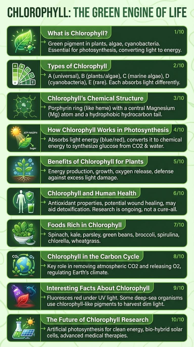 Infographic About Chlorophyll: Key Facts and Benefits