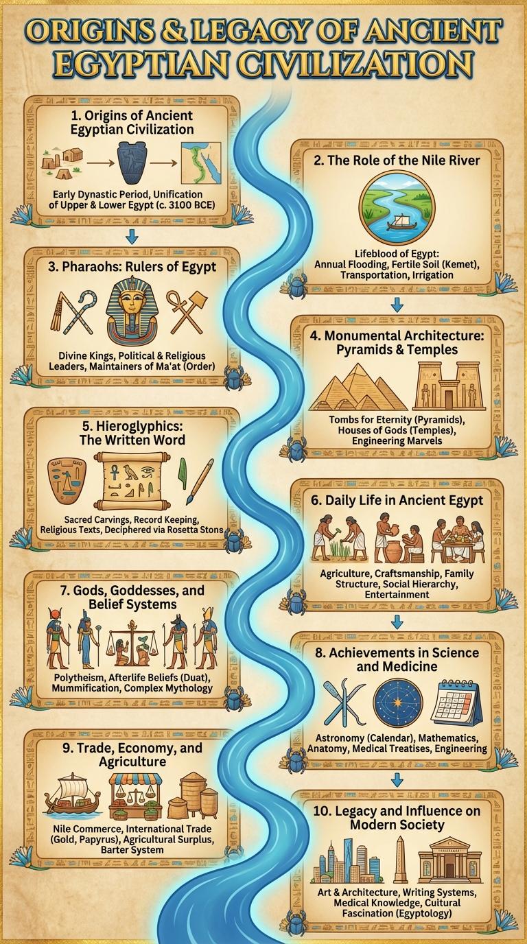 Infographic: Key Highlights of Egyptian Civilization