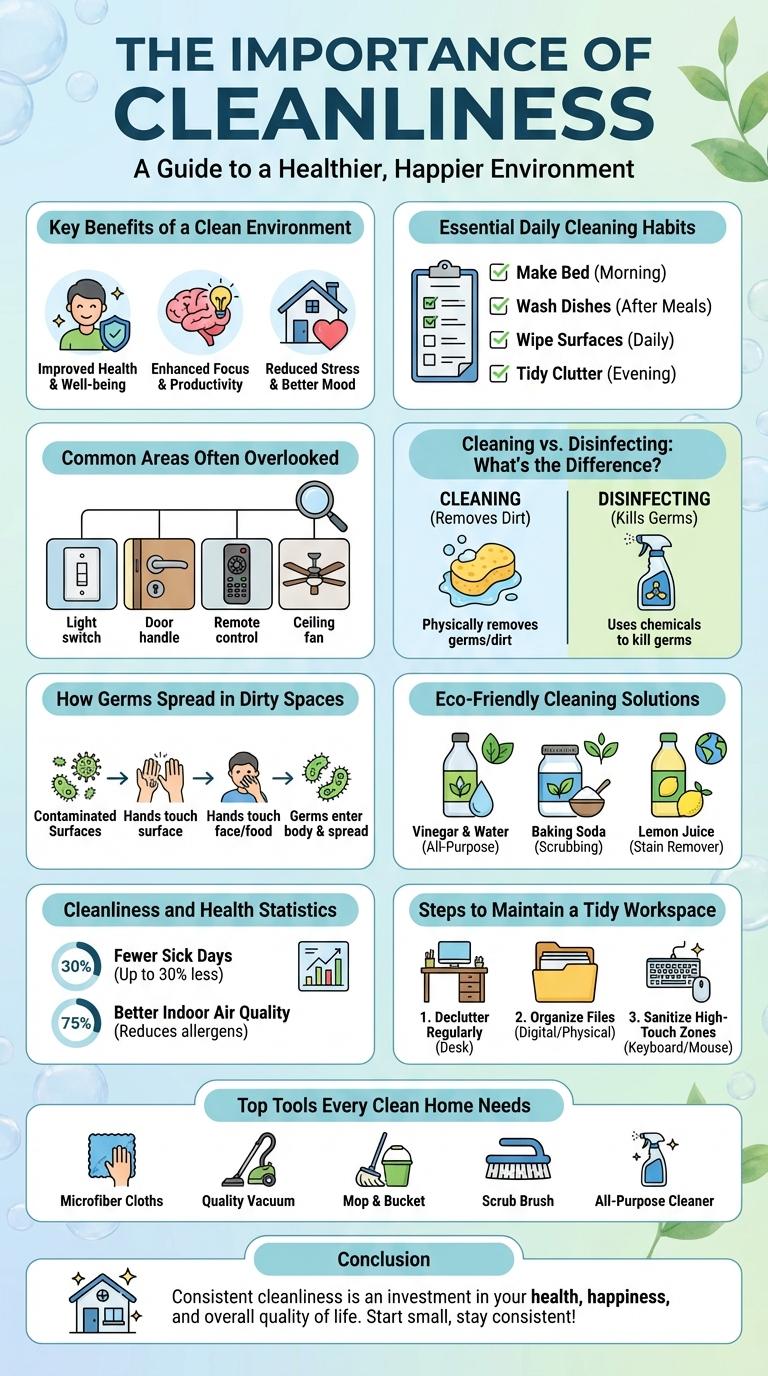 Infographic About Cleanliness: Tips for a Healthier Environment