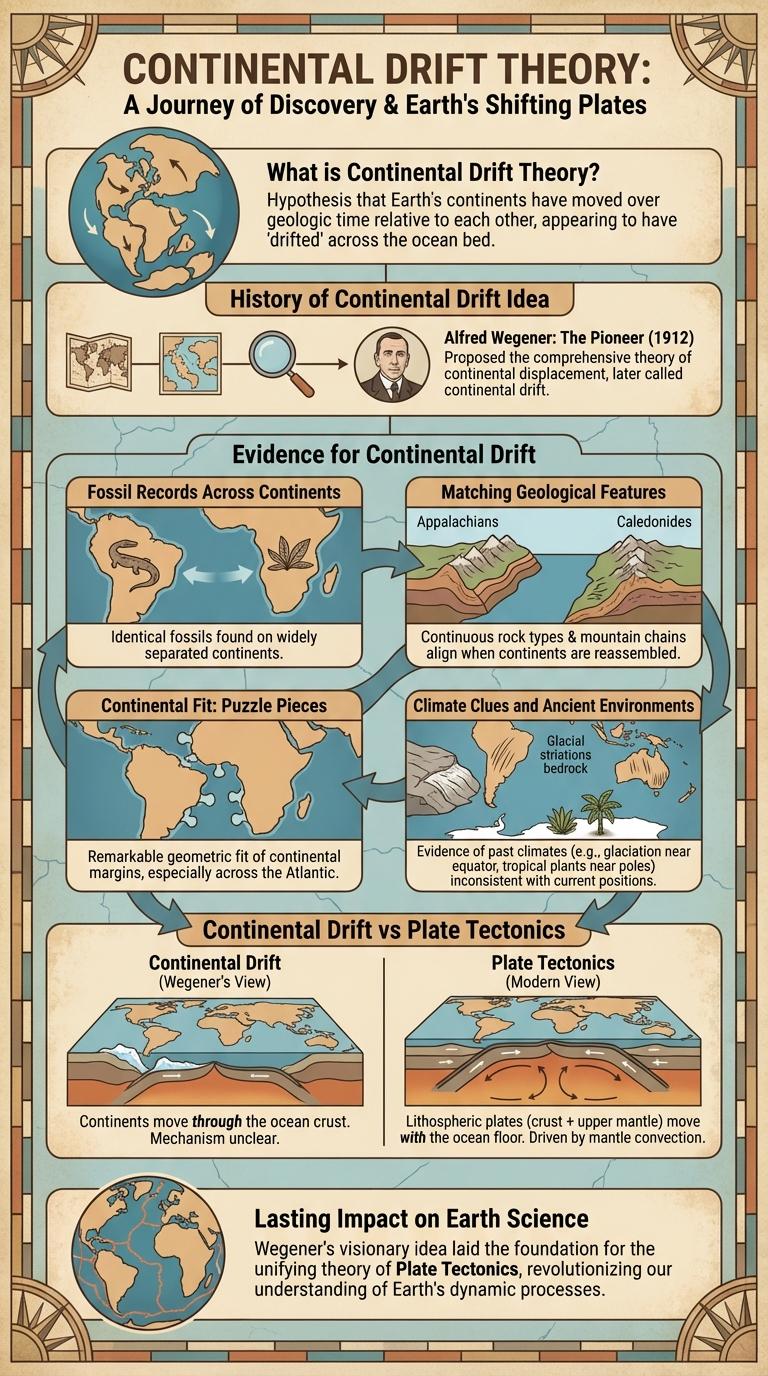 Infographic on the Continental Drift Theory