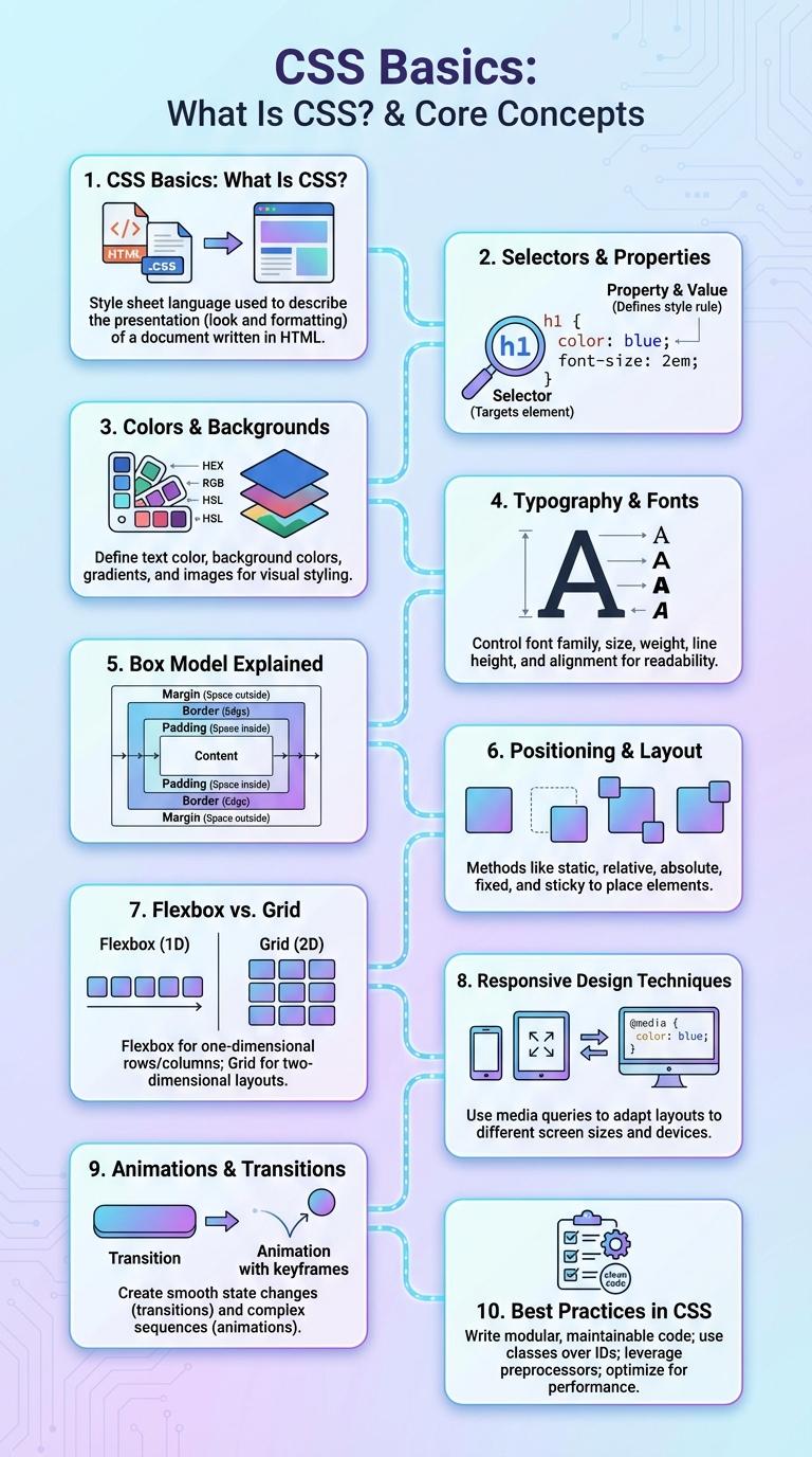 Infographic About CSS: A Visual Guide to Cascading Style Sheets