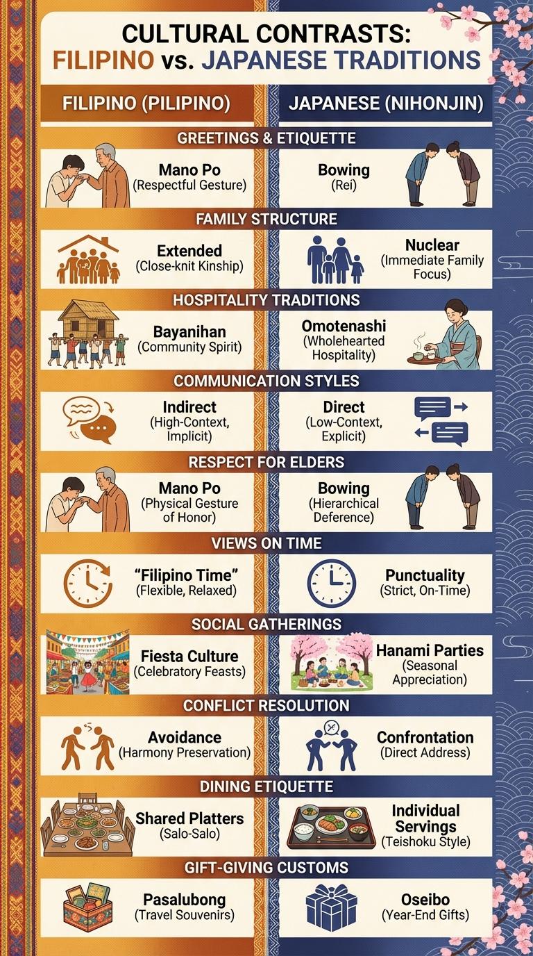 Infographic Comparing Cultural Norms: Filipinos vs. Japanese