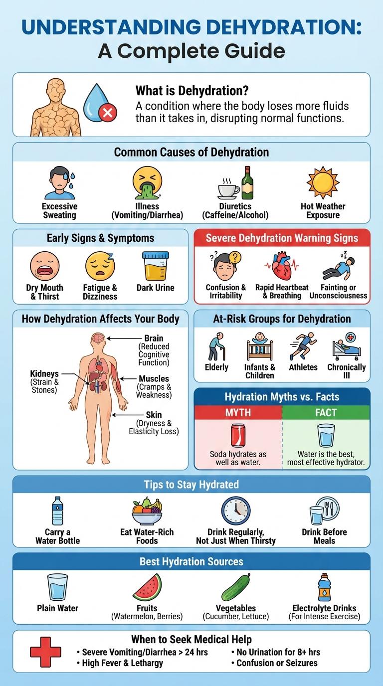 Infographic About Dehydration: Key Facts, Signs, and Prevention Tips