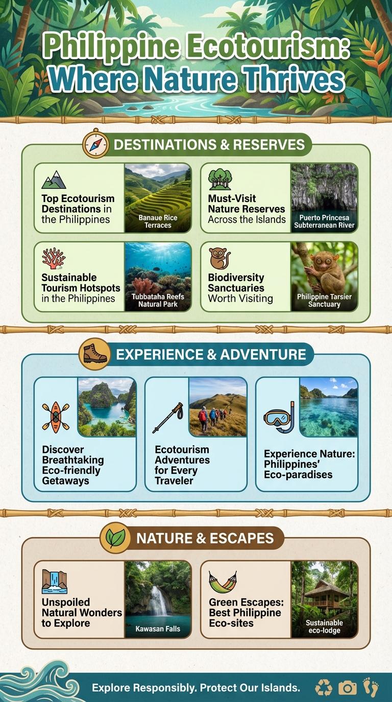 Infographic Showcasing Top Ecotourism Sites in the Philippines