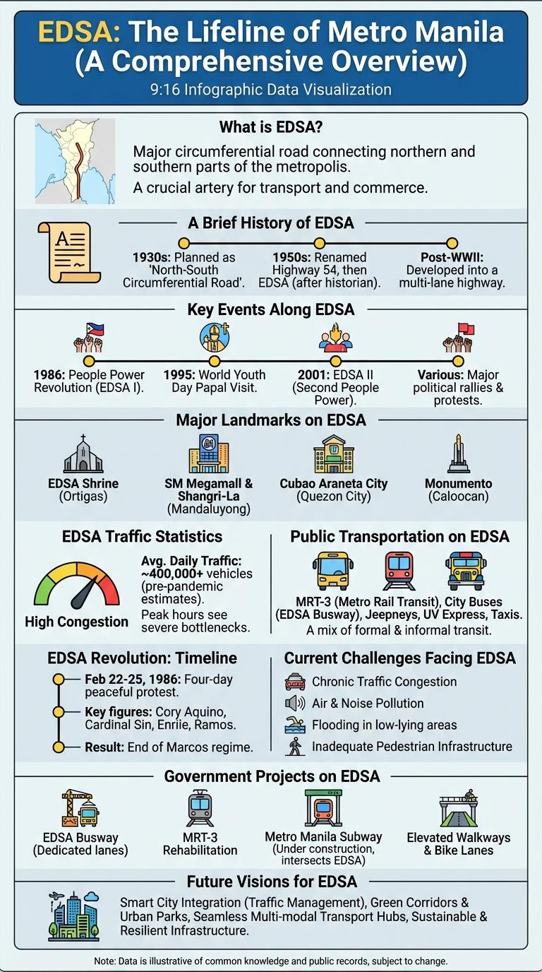 Infographic About EDSA: Key Facts and Historical Highlights