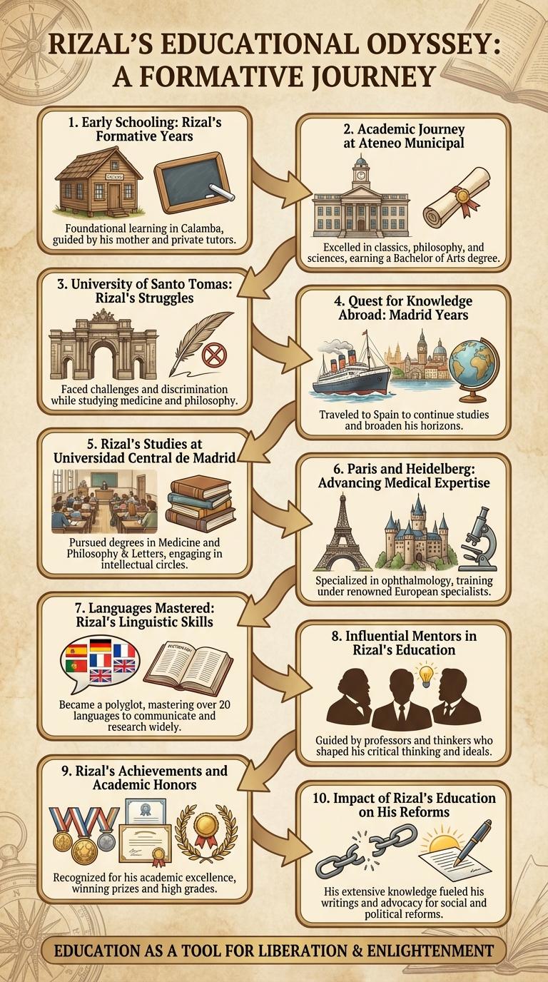 Infographic on Jose Rizal's Education