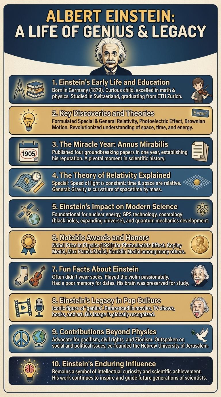 Infographic About Einstein: Key Facts and Achievements