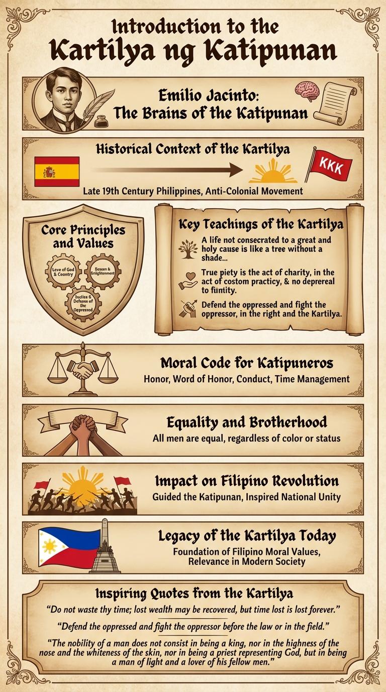 Infographic About the Kartilya ng Katipunan by Emilio Jacinto