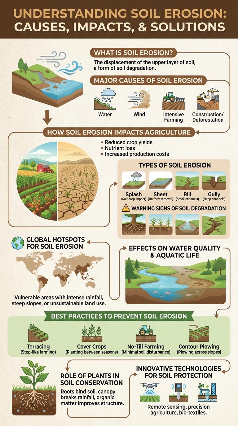 Infographic on Soil Erosion: Causes, Effects, and Solutions