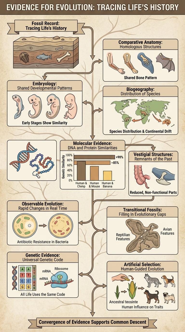 Infographic: Key Evidence Supporting the Theory of Evolution