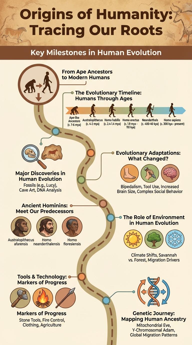 Infographic on Human Evolution: Tracing Our Ancestral Journey