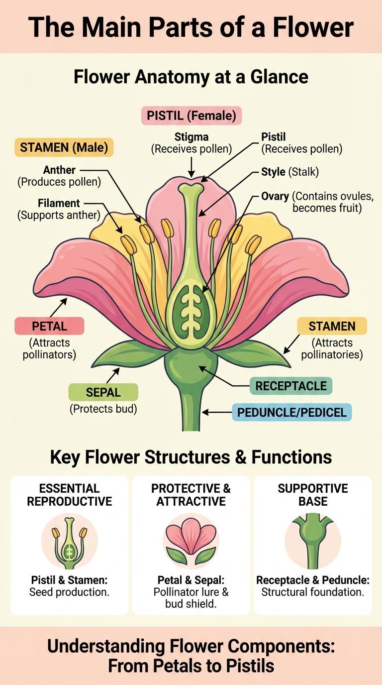 Infographic About the Parts of a Flower