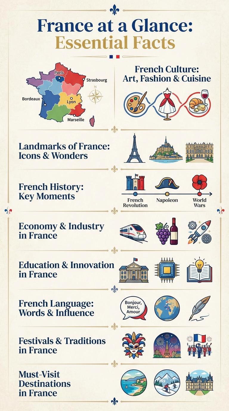 Infographic About France: Key Facts and Highlights