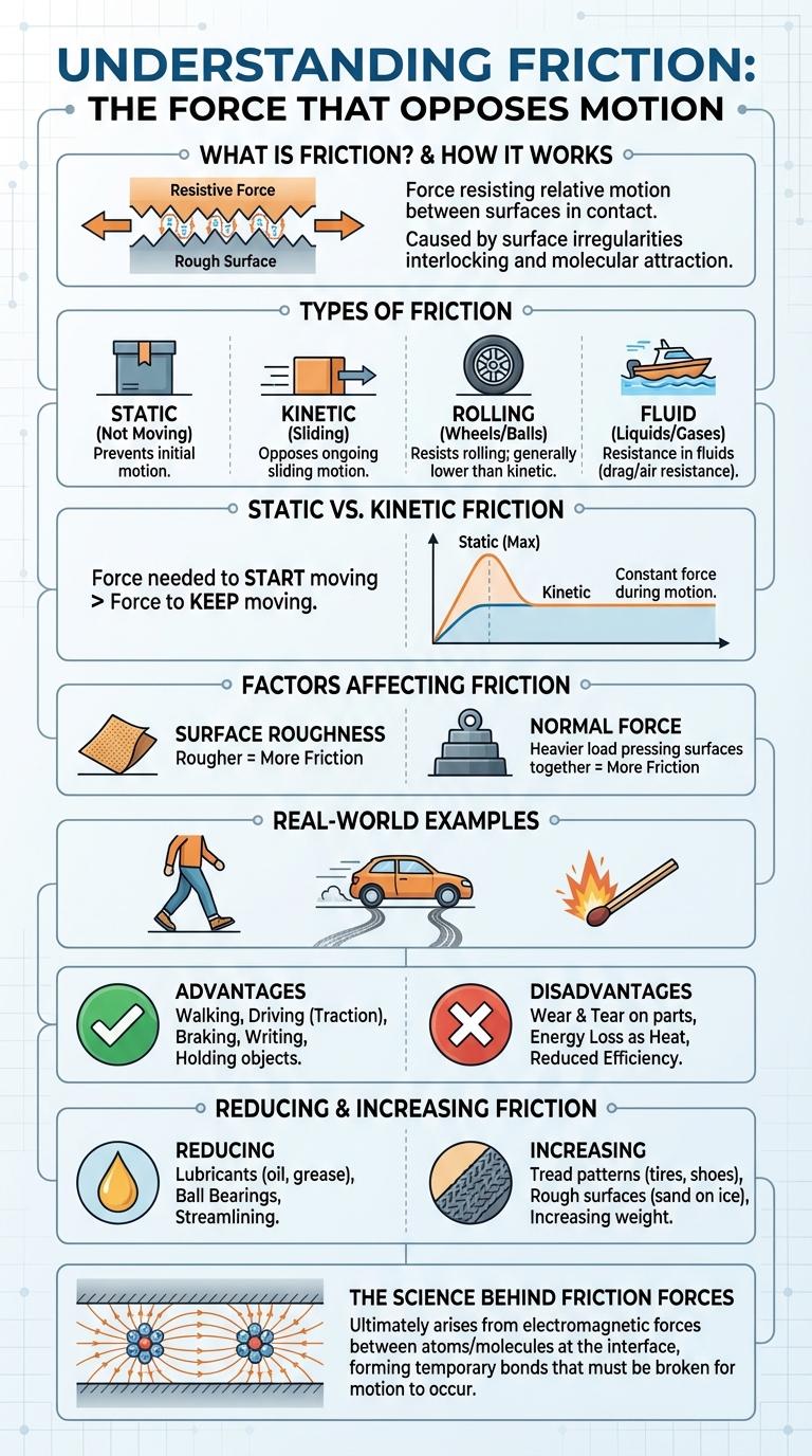 Infographic on the Concept and Applications of Friction