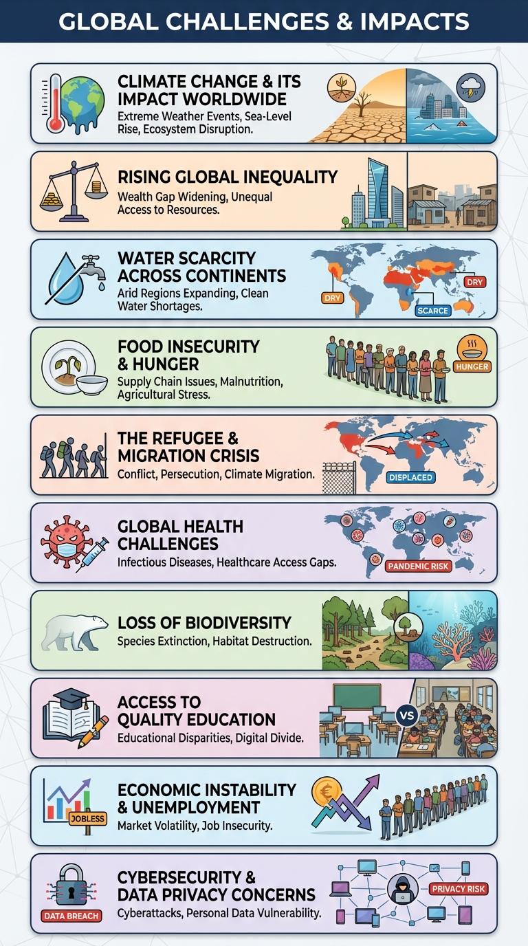Infographic Highlighting Major Global Issues