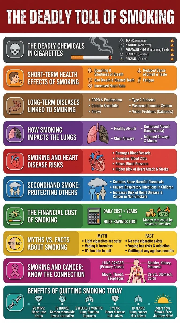Infographic Highlighting the Hazards of Smoking