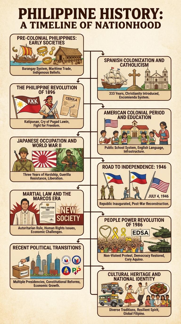 Infographic on the Key Events in Philippine History