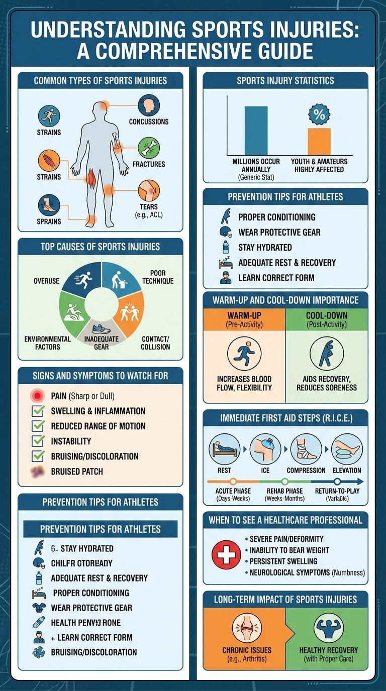 Infographic on Common Sports Injuries and Prevention Tips