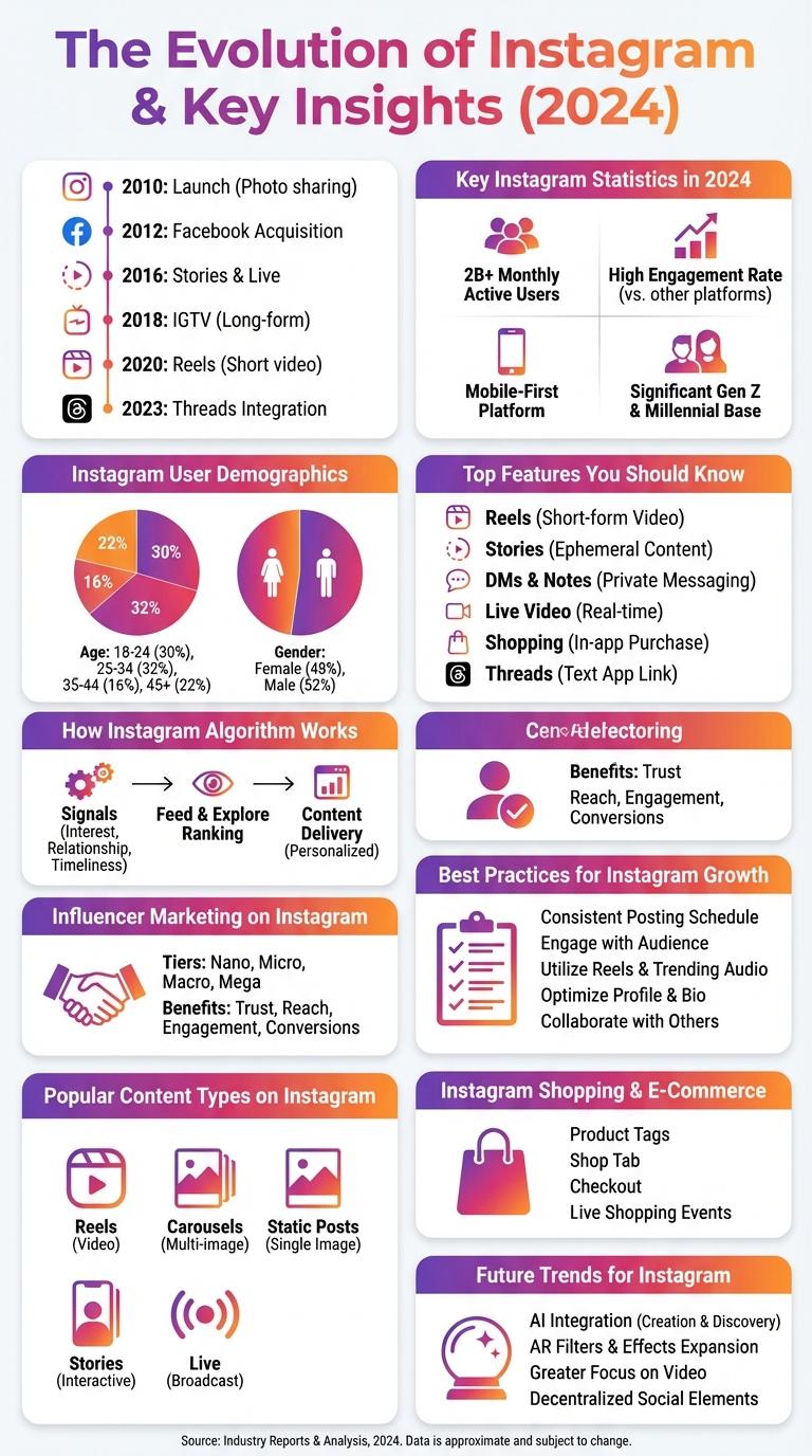 Instagram Infographic: Key Facts, Features, and Usage Statistics
