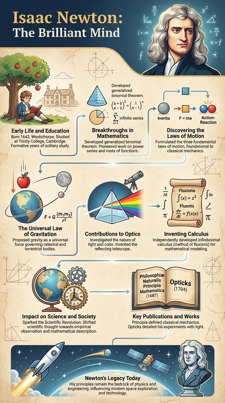 Infographic on Isaac Newton: Key Facts and Achievements