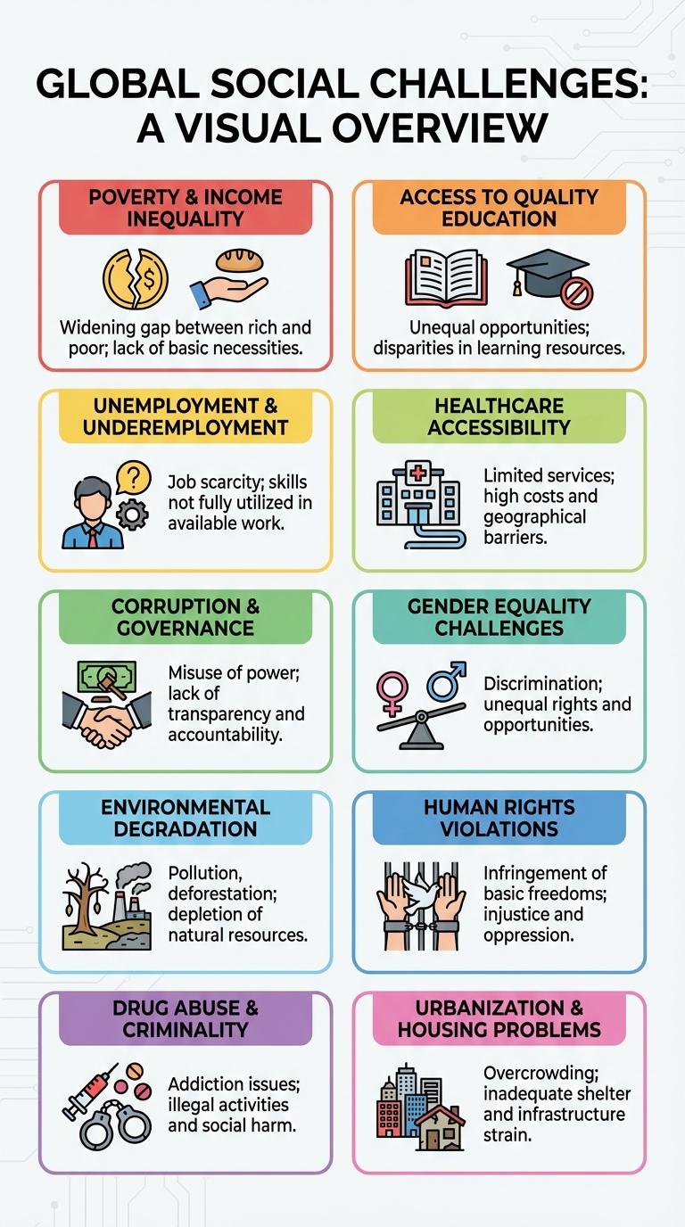 Infographic Highlighting Major Social Issues in the Philippines