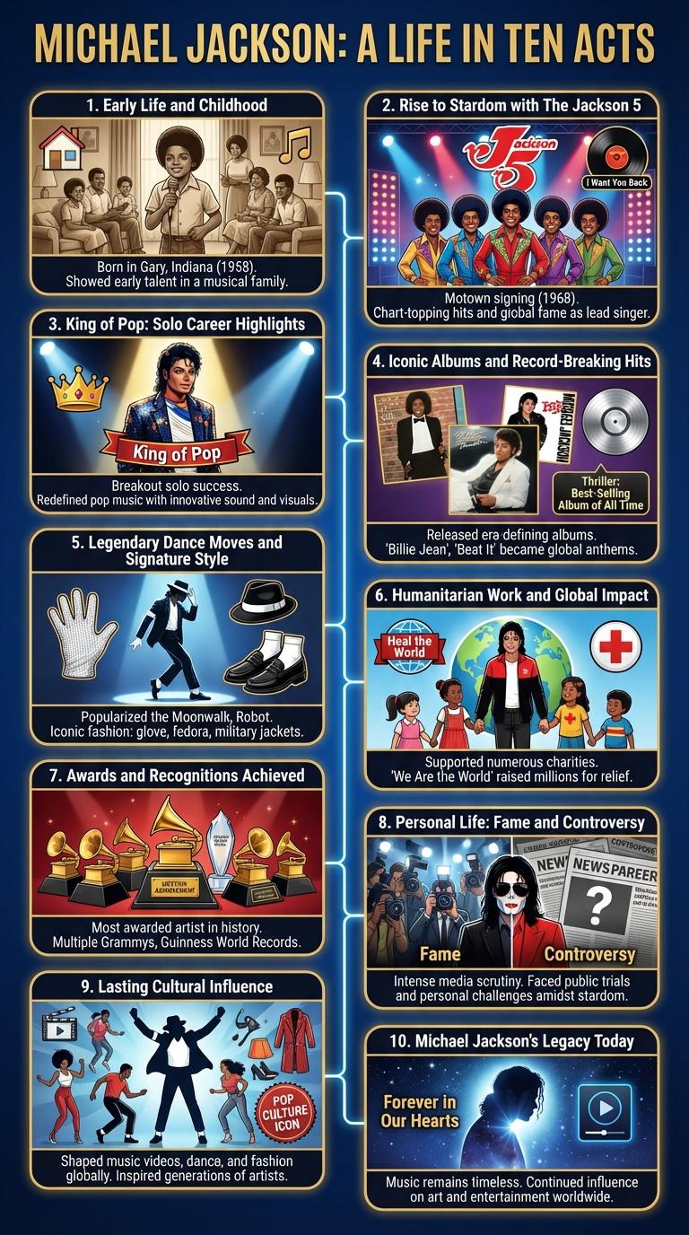 Infographic on the Life and Legacy of Michael Jackson