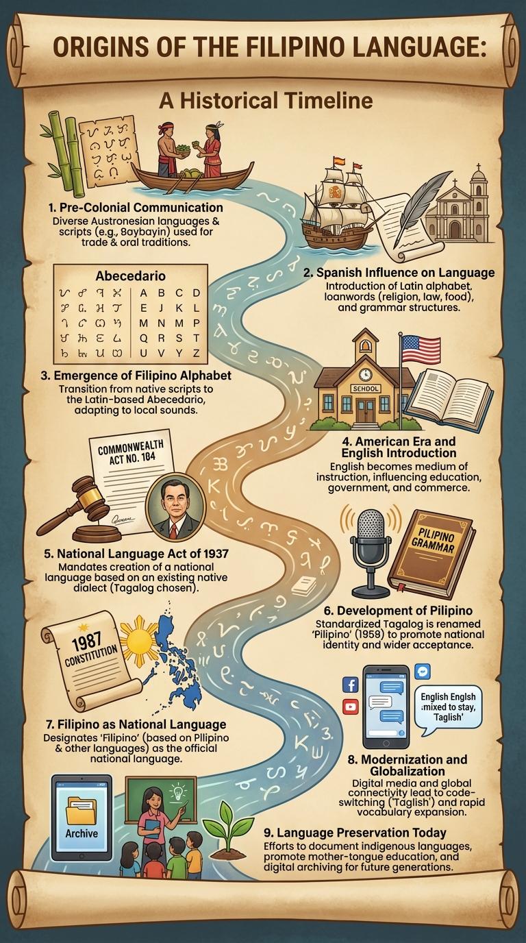 Infographic About the History of the Filipino Language