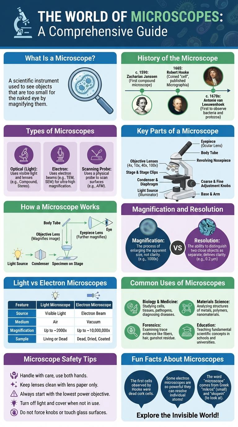 Microscope Infographic: Key Features, Types, and Uses