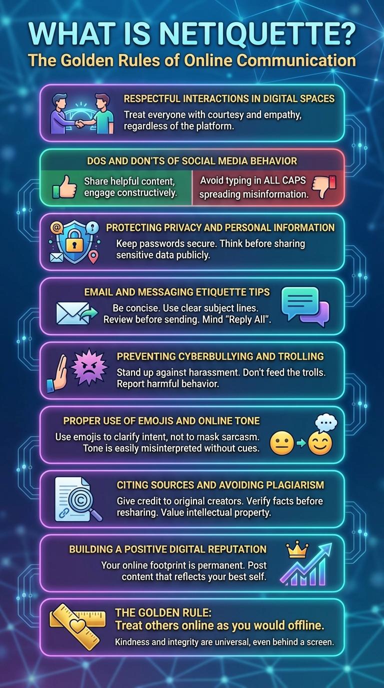 Infographic: Essential Netiquette Rules for Safe and Respectful Online Communication
